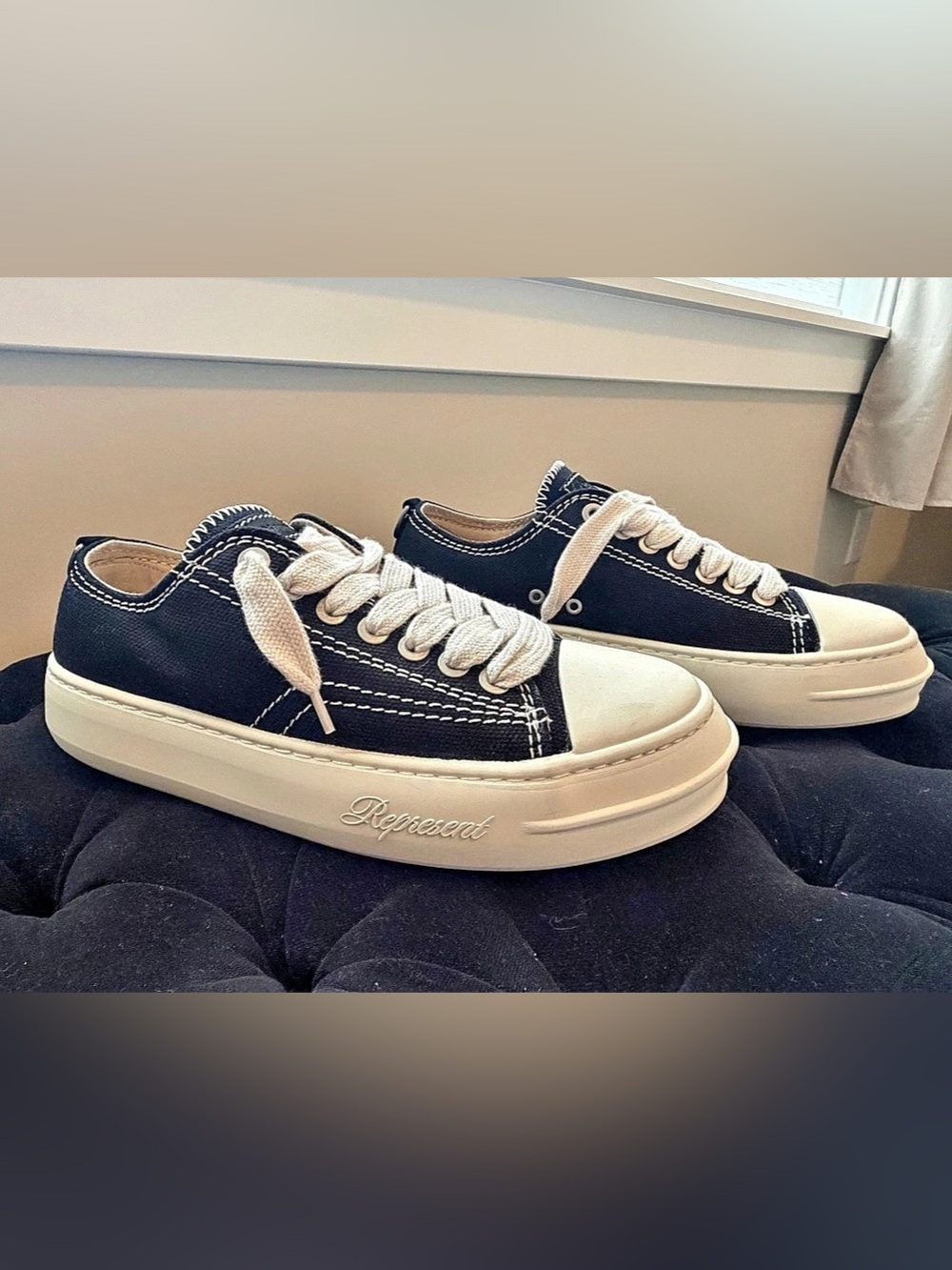 NEW Represent Reptor Sneaker Black & White US 12